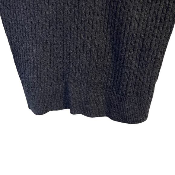 Jeanne Pierre Size S Turtleneck Cable Knit Pullover Sweater Dark Grey Warm Cozy - Picture 8 of 10